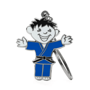 Custom Cartoon Hard Enamel Metal Mini Taekwondo Boy Keychain