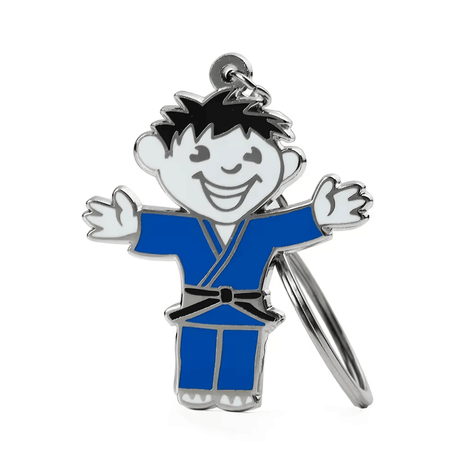 Custom Cartoon Hard Enamel Metal Mini Taekwondo Boy Keychain