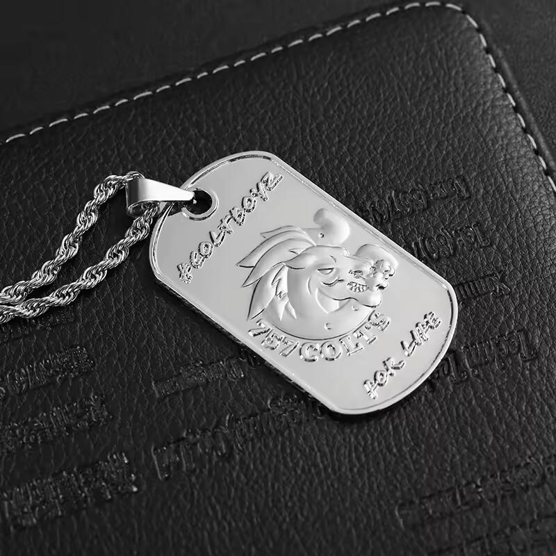 Custom 3d Embossed Silver Personalizada Zinc Alloy Metal Dragon Design Dog Tag