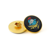 Cheap Gold Round Shape Lapel Pins Musical Blank No Mold Lapel Pins With rainbow Sticker