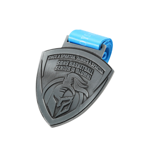 Personalized Medal Custom Die Stamping Logo Metal Sports Medals Antique Silver High School Teenagers Basketball Medal for Game