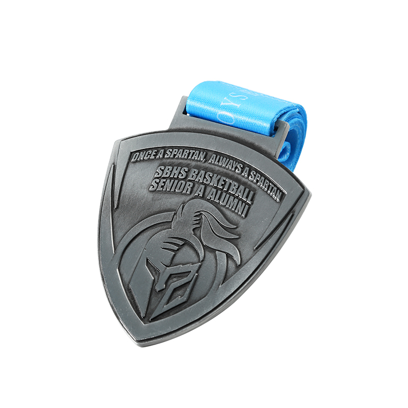 Personalized Medal Custom Die Stamping Logo Metal Sports Medals Antique Silver High School Teenagers Basketball Medal for Game
