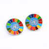 Wholesale Custom Made logo rainbow Lapel Pin Round Shape rainbow Metal Enamel Pin