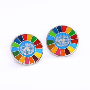 Wholesale Custom Made logo rainbow Lapel Pin Round Shape rainbow Metal Enamel Pin