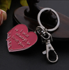Custom Enamel Heart Shaped Rose Flower Metal Pretty Keychains for Women/keychain Love/flower Key Chain