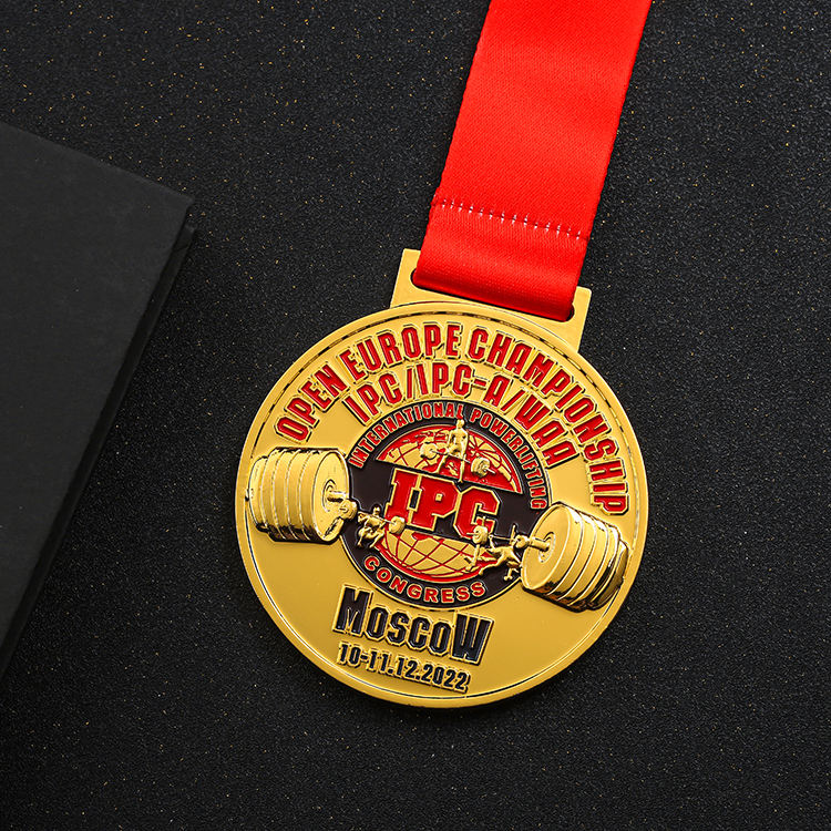 Europe Championship International Custom Metal Gold 3d Design Powerlifting Weightlifting Medals