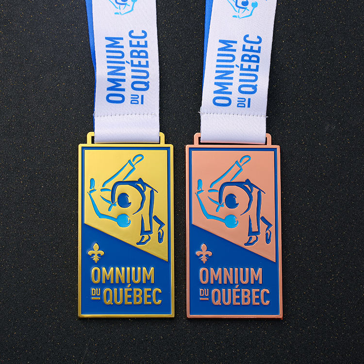 Gold Rectangle Shape Club Competition Custom Medal for Judo