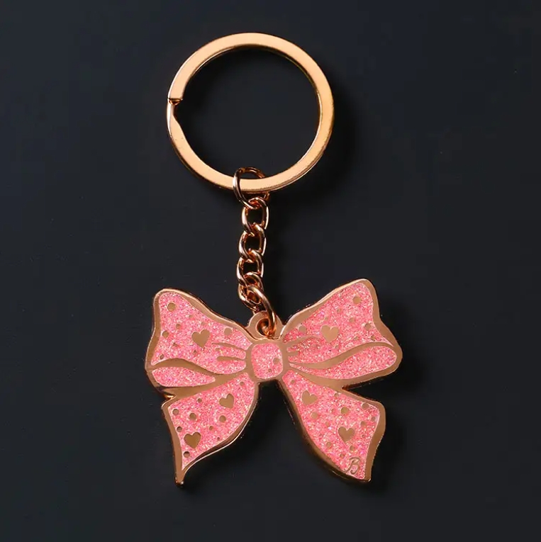 Custom logo Metal House Glitter Hard Enamel Bag Beauty butterfly Keychain/butterfly Key Chain