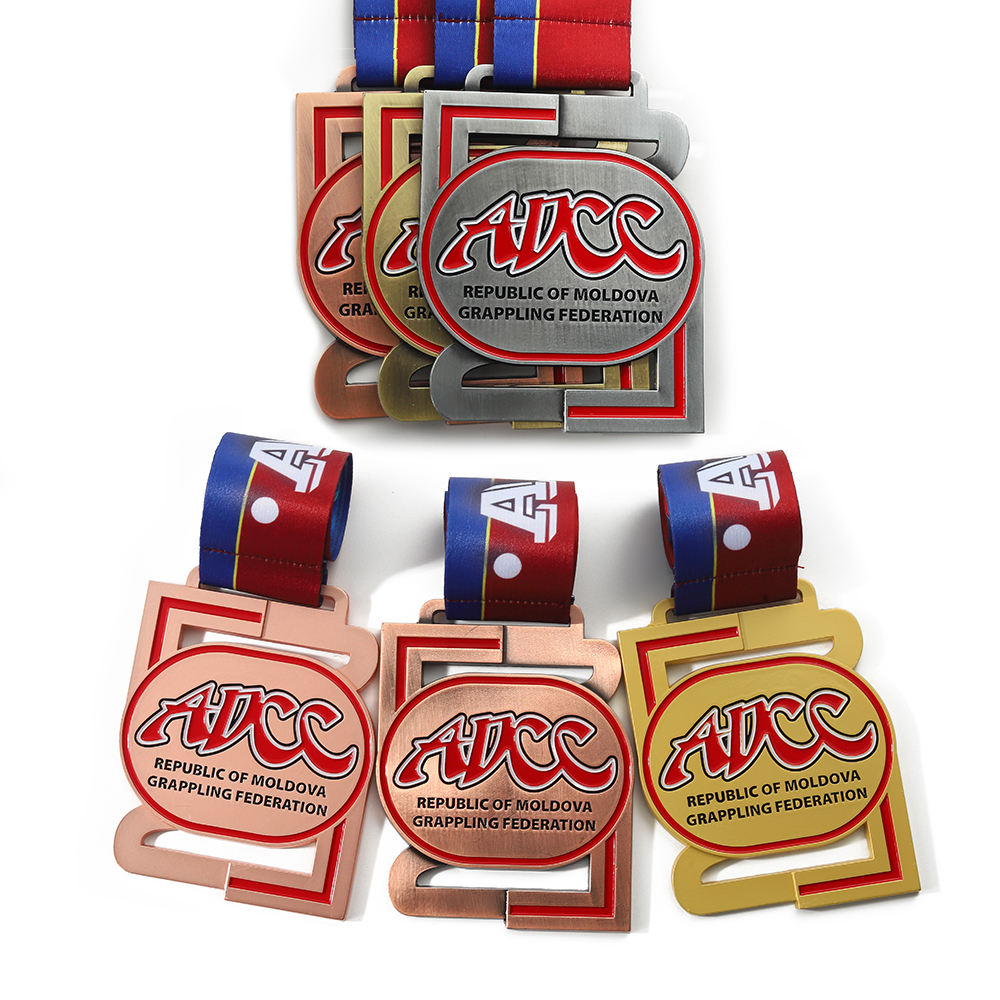 3d Soft Enamel Custom Metal Colors Grappling Federation Medal