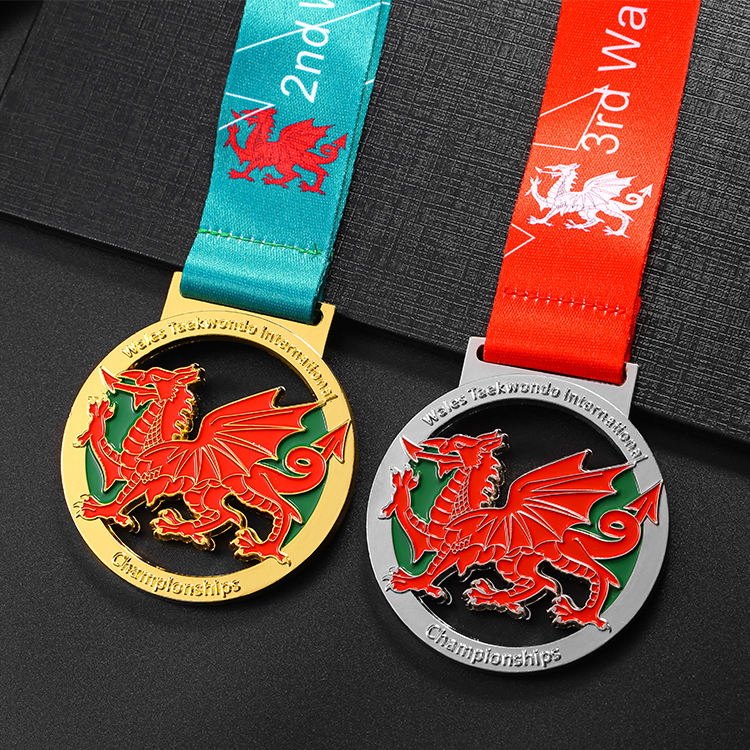 Hot Sale Metal Award Taekwondo Gold Silver Sport Custom Dragon Medal