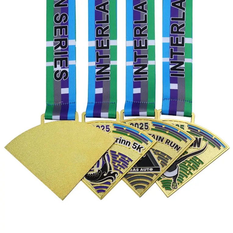 Custom Gold 4 Parts Puzzle 5k Stonewall Mountain Run Medal