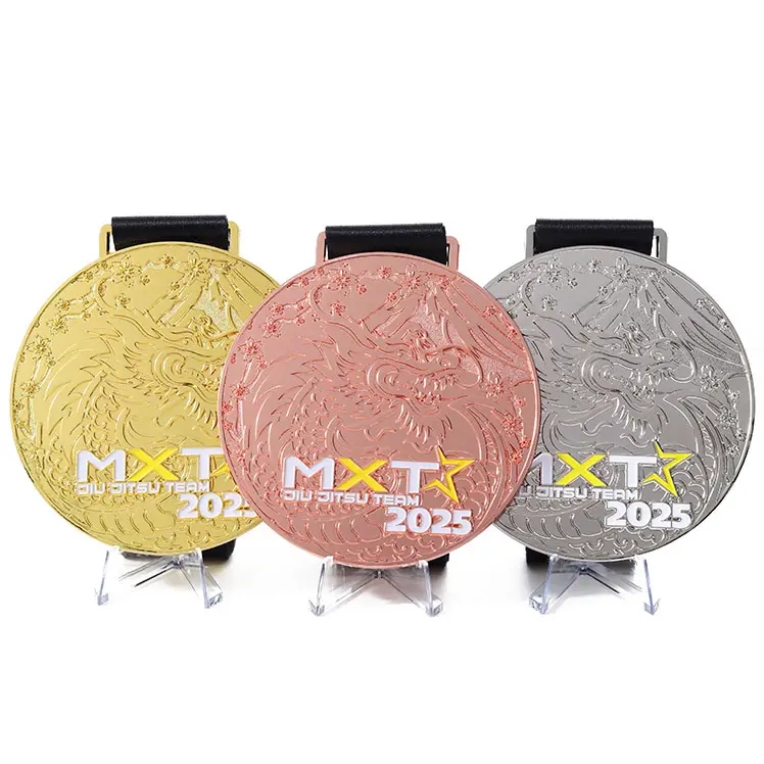 Custom Metal Jiu Jitsu Team Engraved Dragon Karate Medal