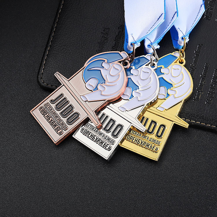 Custom Metal Gold Silver Brass Copper Golden Supplier Awarding Sport Trade Judo Medals