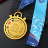 Custom Metal Shiny Gold Exquisite Rotating Sports Marathon Running Spinning Medal
