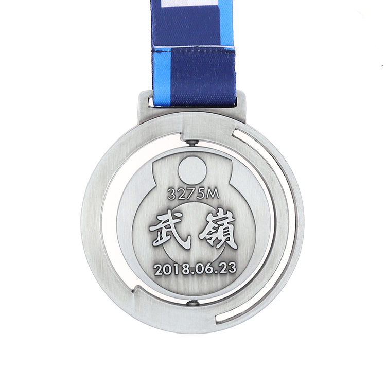 Custom Metal Silver 3d Soccer Spin Medal