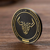 European Style Black Bull Head Gold Plated Tungsten Coin