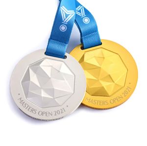 Soccer Award Custom Metal Zinc Alloy 3D Gold Sliver Brass Sports Football Basketball Marathon Running Medal With Ribbon