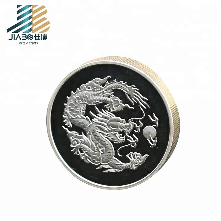 TOP Quality Business Gift Single Custom Silver 3d Antique Dragon Coins