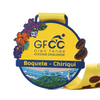 Metal Blue Color Flower Custom Cycling Challenge Medals