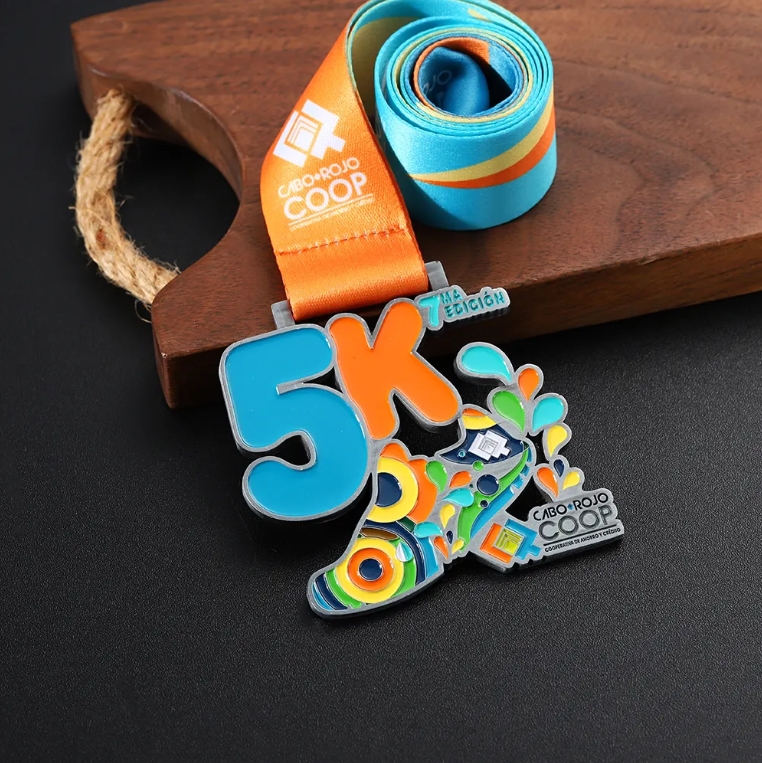 Hollow Design Custom Metal First Place Marathon Ribbon 5k Running Athletics Medals