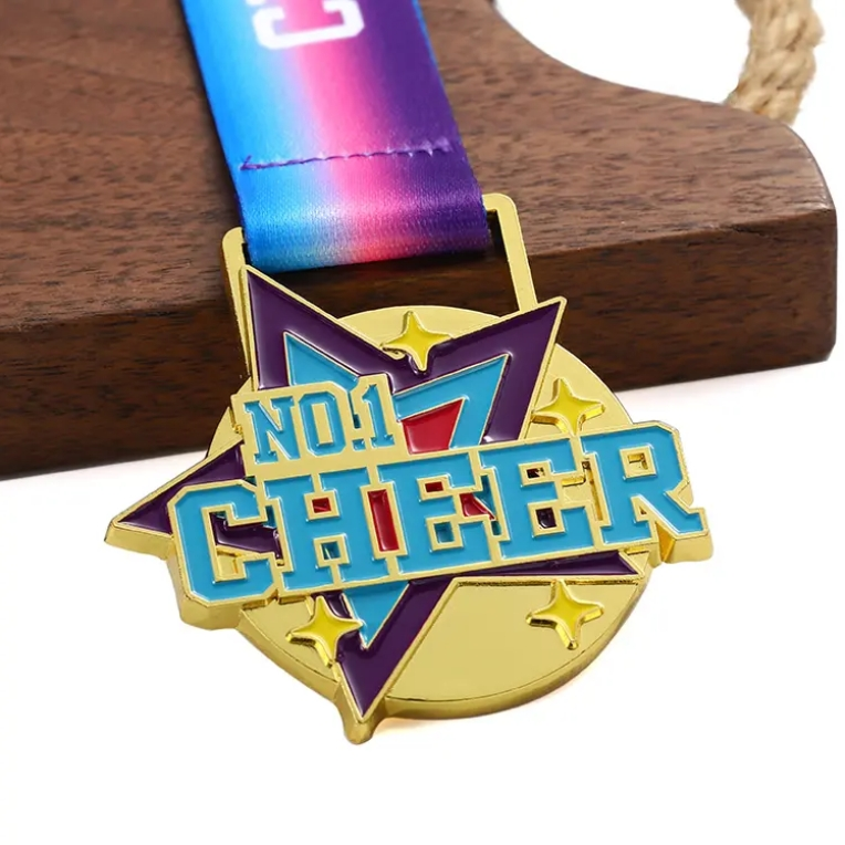 Custom Metal Golden No.1 Cheer Metal Gold Star Medal