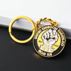 Custom Metal Soft Enamel Gold QR Code Karate Key Chain