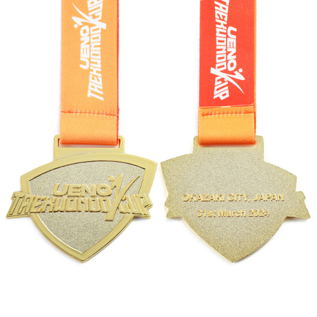 Custom Special Shape Gold Letter Logo Medals