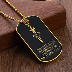 Custom Enamel Gold Plated Black Dogtags Custom Dog Tages for Men