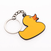 Custom Brand logo Keyrings Metal Anime Cartoon Golden Yellow Duck Keychain /cute Duck Key Chain