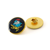 Cheap Gold Round Shape Lapel Pins Musical Blank No Mold Lapel Pins With rainbow Sticker