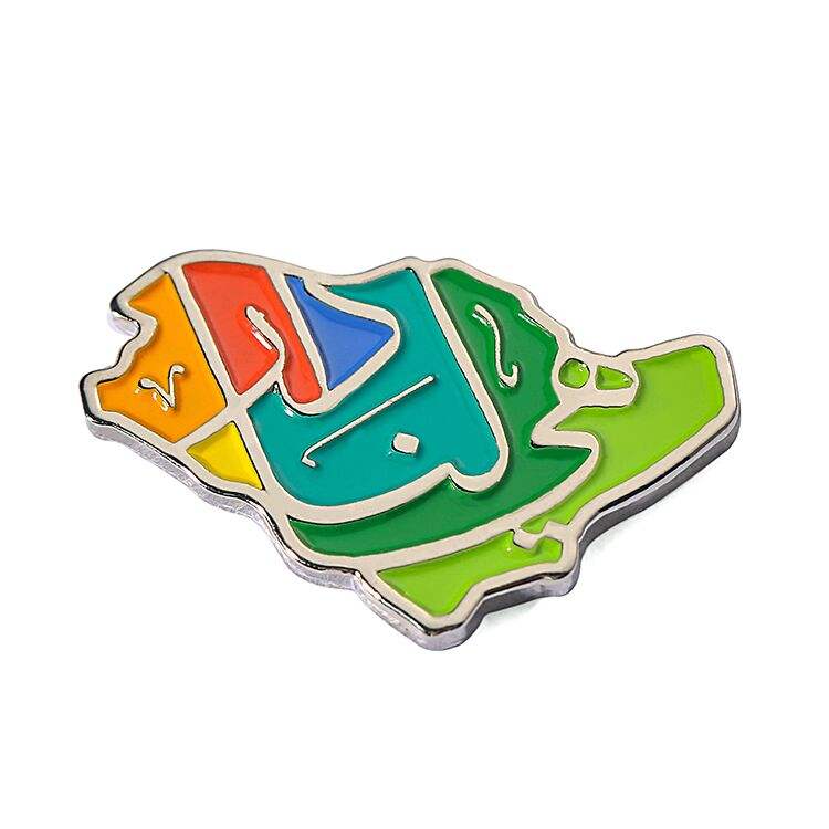Custom Soft Enamel National Day Saudi Arabia Wholesale Metal Magnet Pin Badge