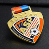 Custom Wholesale Gold Metal Football Soccer 3d Medal With Ribbon
