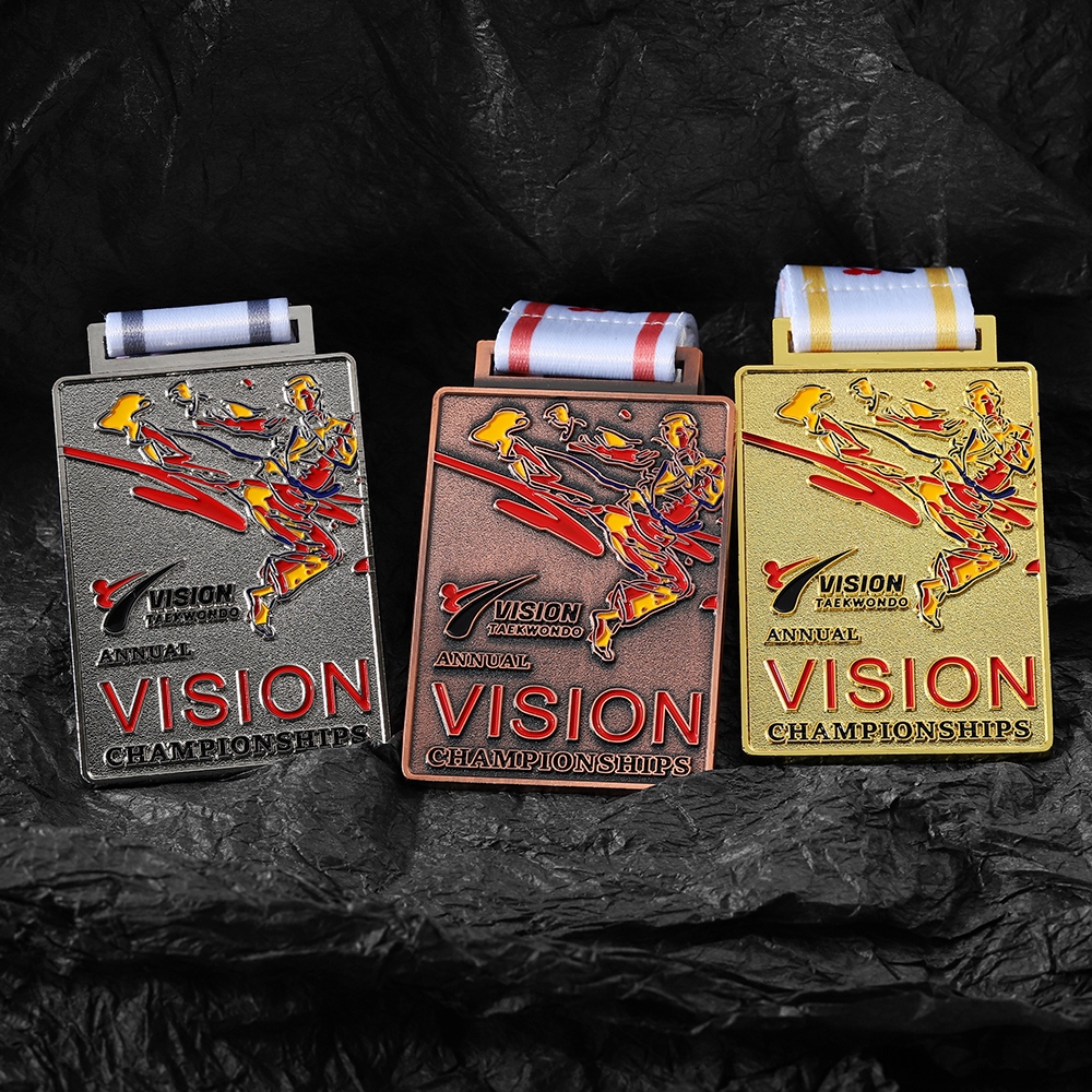 Annual Championship Custom Metal Personalised Itf Taekwondo Medals Sales