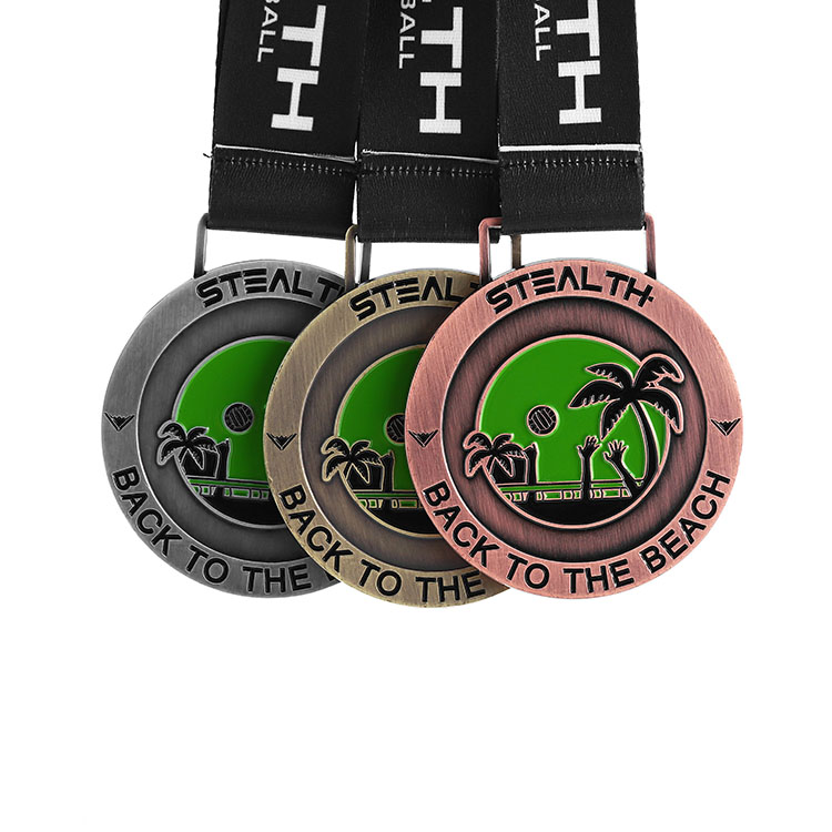 Design Your Own Blank Zinc Alloy Gold Silver Bronze Beach Volleyball Sports Medals Award Medal for Volleyball