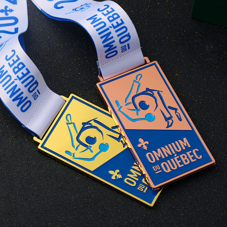 Gold Rectangle Shape Club Competition Custom Medal for Judo