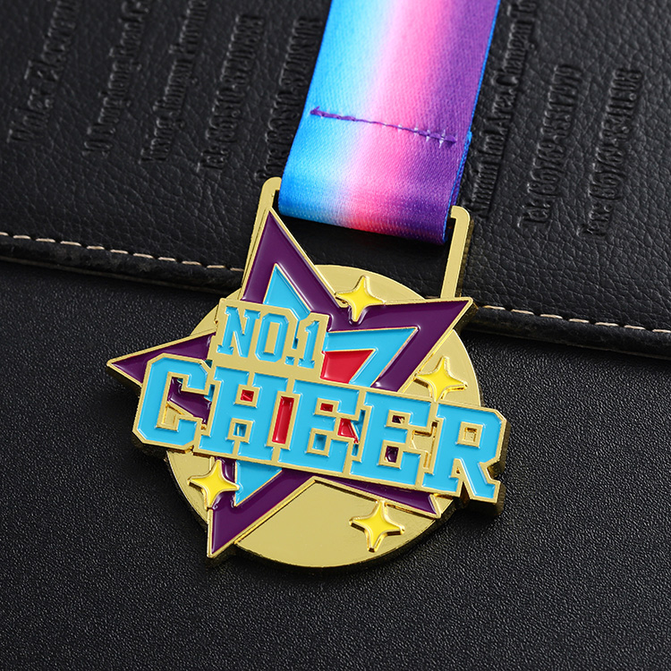 Manufacture Sports Custom Rhythmic Gymnastics Medal Gold Plated Soft Enamel Metal Kids Girls Award Gymnast Medal
