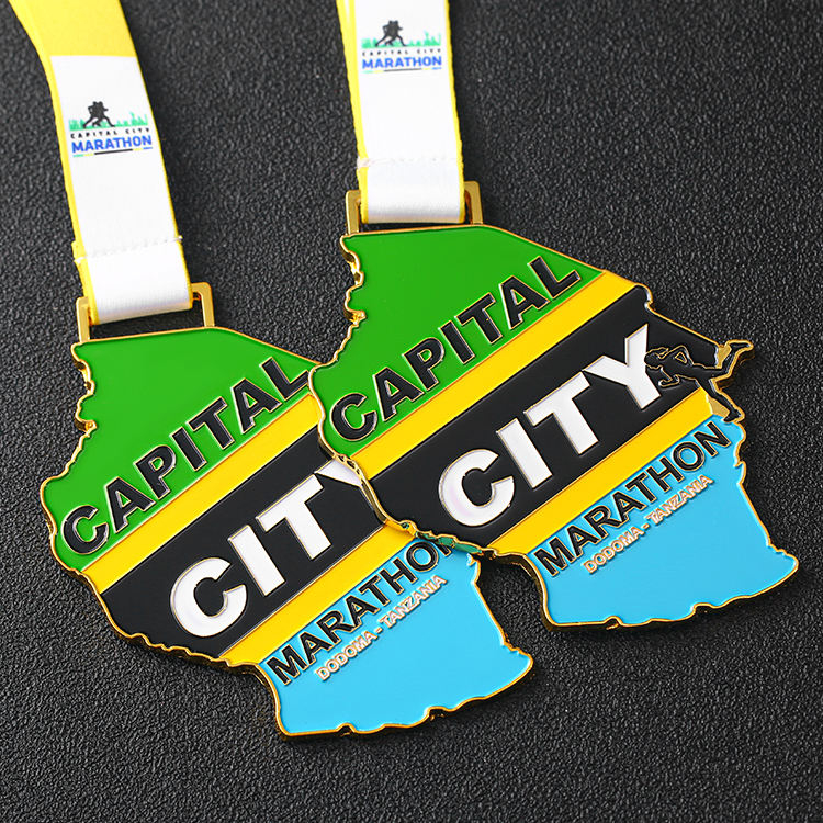 Capital Map City Tanzania Dodoma Marathon Running Gold Medal Price