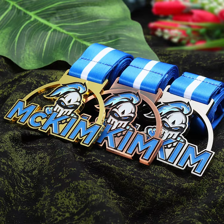Personalized Custom Award Metal Hollow Zinc Alloy Grappling Taekwondo Bjj Ice Hockey Finisher Medal Medals Boxing with Ribbon