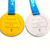 Soccer Award Custom Metal Zinc Alloy 3D Gold Sliver Brass Sports Football Basketball Marathon Running Medal With Ribbon