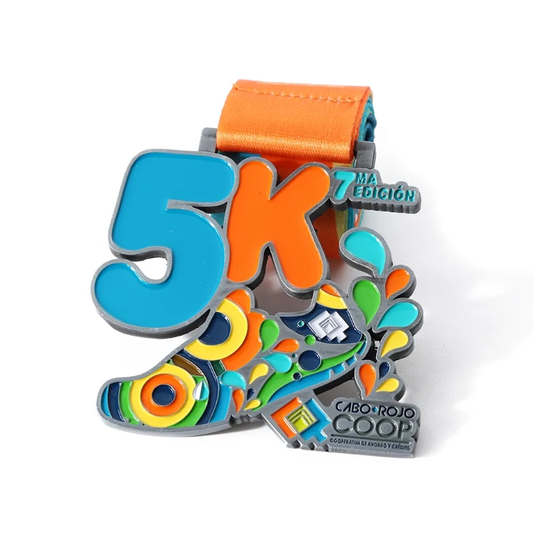 Hollow Design Custom Metal First Place Marathon Ribbon 5k Running Athletics Medals