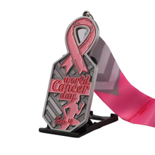 Soft Enamel Pink World Breast Cancer Day Medal for Women