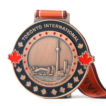 Maple Leaf International Tournament Martial Champion Copper Casting Art Medal