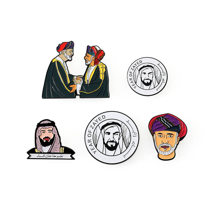 Custom Soft Enamel National Day Saudi Arabia Wholesale Metal Magnet Pin Badge
