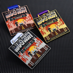 Gold Silver Copper Finisher Medals Sports Metal Award 3D Anime Character Enamel Medal Chasing Running Run Marathon Medal Custom