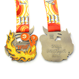Custom Metal Fire Bronze 3d Powerlifting Medals With Lanyard