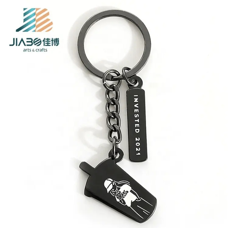 Hard Enamel Custom logo Metal Mini Cute Cartoon Pearl Keyring Boba Milk Tea Cup Keychain/boba Tea Key Chain