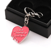 Custom Enamel Heart Shaped Rose Flower Metal Pretty Keychains for Women/keychain Love/flower Key Chain
