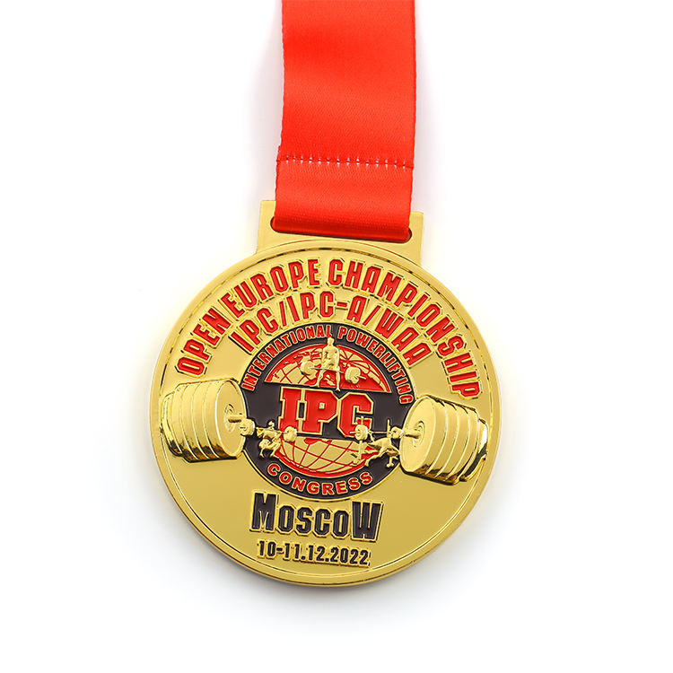Europe Championship International Custom Metal Gold 3d Design Powerlifting Weightlifting Medals