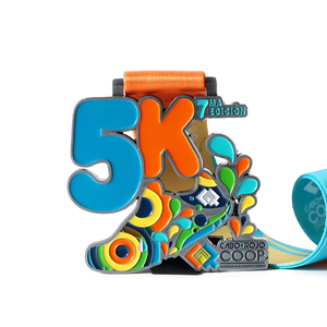 Hollow Design High Quality Custom Metal First Place Marathon Ribbon 5k 10k Running Athletics Medals