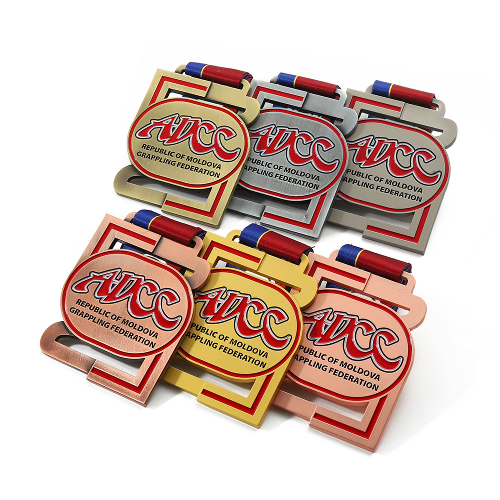 3d Soft Enamel Custom Metal Colors Grappling Federation Medal